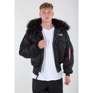 Alpha Industries Kurtka lotnicza 45P z kapturem czarna męska