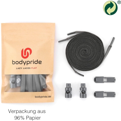 bodypride sznurowadła płaskie modny antracytowy 120cm - 1 para