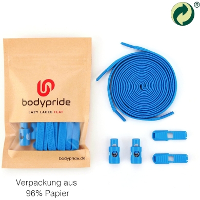 bodypride sznurówki płaskie modny azurblau 120cm - 1 para