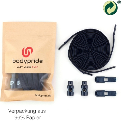 bodypride sznurowadła płaskie modnie ciemnoniebieskie 120cm - 1 para