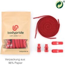 bodypride sznurowadła płaskie modny czerwony 120cm - 1 para