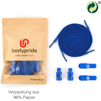 bodypride sznurowadła płaskie modny niebieski królewski 120cm - 1 para