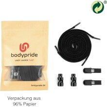 bodypride sznurówki płaskie modny czarny 120cm - 1 para