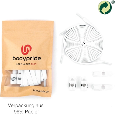 bodypride sznurówki płaskie modny biały 120cm - 1 para