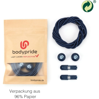 bodypride sznurowadła okrągłe/odblaskowe granatowe 120cm - 1 para