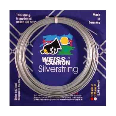 WeissCannon Sznur tenisowy Silverstring (Trwałość+Siła) srebrny 12m Zestaw