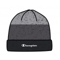 Czapka Champion (Beanie) Legacy Knit w poziome paski z napisem czarna dziecięca 1 sztuka