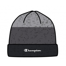 Czapka Champion (Beanie) Legacy Knit w poziome paski z napisem czarna dziecięca 1 sztuka