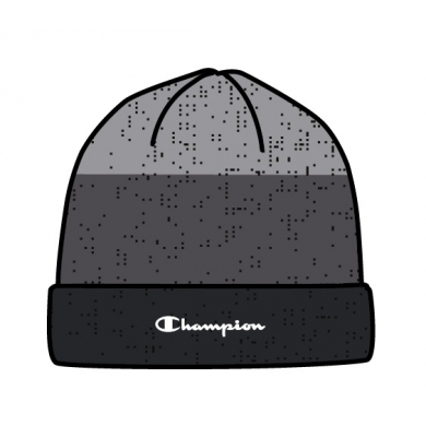 Czapka Champion (Beanie) Legacy Knit w poziome paski z napisem czarna dziecięca 1 sztuka