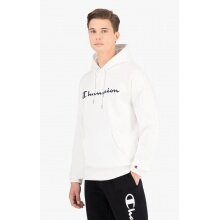 Champion Bluza z kapturem Hoodie Logo Print (ocieplana) biała Mężczyźni