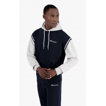 Champion Bluza z kapturem (Bawełniany hoodie) w kontrastowych kolorach z małym logo granatowy mężczyźni