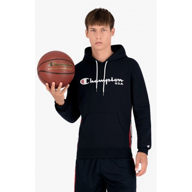 Champion Bluza z kapturem (Fleece bawełniana) Off Court z logo USA granatowa męska