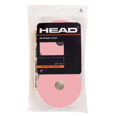 Head Overgrip Prime Tour 0.6 mm (Komfort, Przyczepność) różowy 30 sztuk w opakowaniu