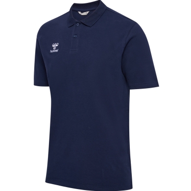 hummel Sport/Czas wolny Polo hmlGO 2.0 (Bawełna organiczna) Krótki rękaw granatowy Mężczyźni