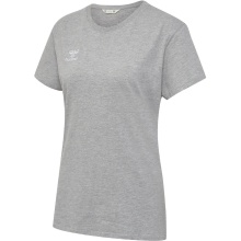 hummel Sport/Freizeit-Shirt hmlGO 2.0 (Bawełna organiczna, klasyczny design) Krótki rękaw szary Damski