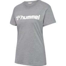 hummel Sport/Freizeit-Shirt hmlGO 2.0 Logo (Bawełna organiczna) Krótki rękaw szary Damski