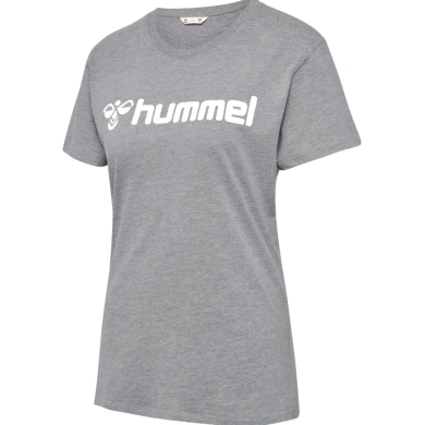 hummel Sport/Freizeit-Shirt hmlGO 2.0 Logo (Bawełna organiczna) Krótki rękaw szary Damski