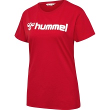 hummel Sport/Freizeit-Shirt hmlGO 2.0 Logo (Bawełna organiczna) Krótki rękaw czerwony Damski