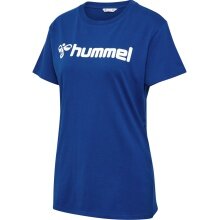 hummel Sport/Freizeit-Shirt hmlGO 2.0 Logo (Bawełna organiczna) Krótki rękaw ciemnoniebieski Damski