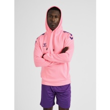 hummel Sportowa bluza z kapturem hmlCORE XK Poly Sweat Hoodie (materiał poliestrowy) z kapturem różowy męski