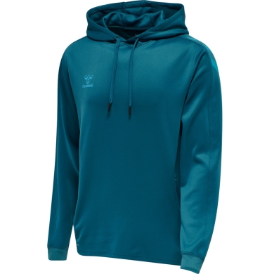 hummel Sportowa bluza z kapturem hmlCORE XK Poly Sweat Hoodie (materiał poliestrowy) z kapturem koralowo-niebieska męska