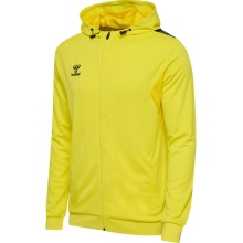 hummel Sportowa kurtka z kapturem hmlAUTHENTIC PL Zip Hoodie (100% rec. poliester) żółta męska