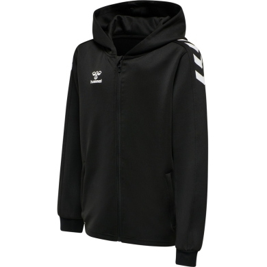 hummel Sportowa bluza z kapturem hmlCORE XK Poly Zip Hood Sweat (materiał poliestrowy) z kapturem czarna dziecięca