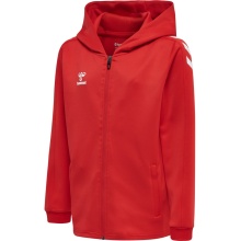 hummel Sportowa bluza z kapturem hmlCORE XK Poly Zip Hood Sweat (materiał poliestrowy) z kapturem czerwony dziecięcy