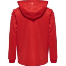 hummel Sportowa bluza z kapturem hmlCORE XK Poly Zip Hood Sweat (materiał poliestrowy) z kapturem czerwony dziecięcy