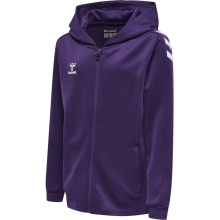 hummel Sportowa kurtka z kapturem hmlCORE XK Poly Zip Hood Sweat (materiał poliestrowy) z kapturem fioletowo/biała dziecięca