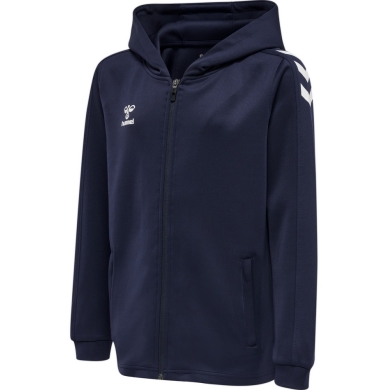 hummel Sportowa bluza z kapturem hmlCORE XK Poly Zip Hood Sweat (materiał poliestrowy) z kapturem granatowy dziecięcy