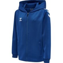 hummel Sportowa bluza z kapturem hmlCORE XK Poly Zip Hood Sweat (materiał poliestrowy) z kapturem granatowa dziecięca