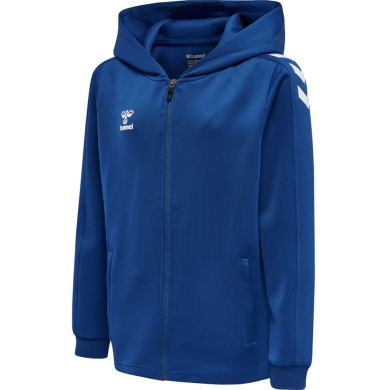 hummel Sportowa bluza z kapturem hmlCORE XK Poly Zip Hood Sweat (materiał poliestrowy) z kapturem granatowa dziecięca