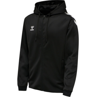 hummel Sportowa kurtka z kapturem hmlCORE XK Poly Zip Hood Sweat (materiał poliestrowy) z kapturem czarna męska