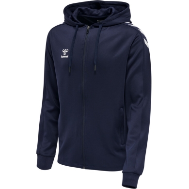 hummel Sportowa kurtka z kapturem hmlCORE XK Poly Zip Hood Sweat (materiał poliestrowy) z kapturem granatowa męska