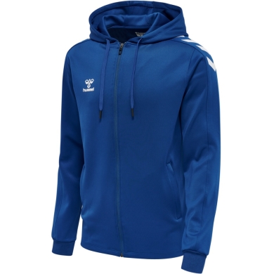 hummel Sportowa bluza z kapturem hmlCORE XK Poly Zip Hood Sweat (materiał poliestrowy) z kapturem granatowa męska