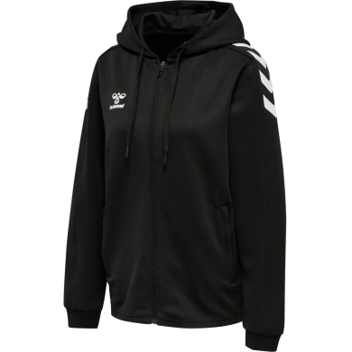 hummel Sportowa kurtka z kapturem hmlCORE XK Poly Zip Hood Sweat (materiał poliestrowy) z kapturem czarna damska