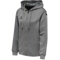 hummel Sportowa kurtka z kapturem hmlCORE XK Poly Zip Hood Sweat (materiał poliestrowy) szara damska