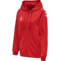 hummel Sportowa kurtka z kapturem hmlCORE XK Poly Zip Hood Sweat (materiał poliestrowy) czerwona Damska