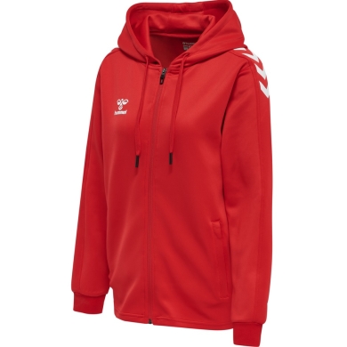 hummel Sportowa kurtka z kapturem hmlCORE XK Poly Zip Hood Sweat (materiał poliestrowy) czerwona Damska