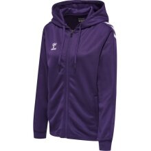 hummel Sportowa kurtka z kapturem hmlCORE XK Poly Zip Hood Sweat (materiał poliestrowy) z kapturem fioletowo/biała damska