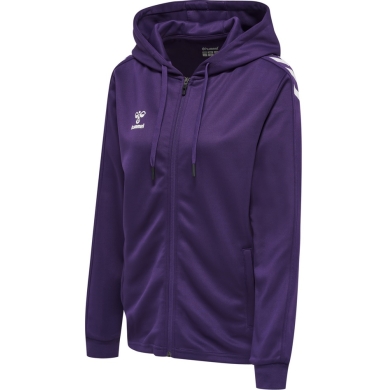 hummel Sportowa kurtka z kapturem hmlCORE XK Poly Zip Hood Sweat (materiał poliestrowy) z kapturem fioletowo/biała damska