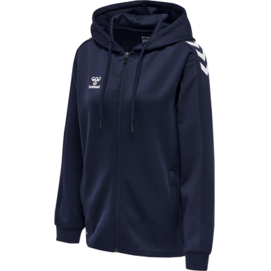 hummel Sportowa kurtka z kapturem hmlCORE XK Poly Zip Hood Sweat (materiał poliestrowy) z kapturem granatowa damska