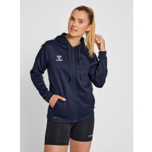 hummel Sportowa kurtka z kapturem hmlCORE XK Poly Zip Hood Sweat (materiał poliestrowy) z kapturem granatowa damska