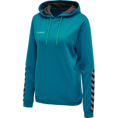 hummel Sportowa bluza z kapturem hmlAUTHENTIC Poly Hoodie (dzianina poliestrowa) z kapturem niebiesko-zielona damska