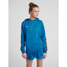 hummel Sportowa bluza z kapturem hmlAUTHENTIC Poly Hoodie (dzianina poliestrowa) z kapturem niebiesko-zielona damska