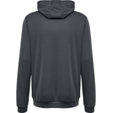 hummel Sportowa bluza z kapturem hmlAUTHENTIC PL Hoodie (z kieszeniami na zamek błyskawiczny) asfaltowoszara Męska