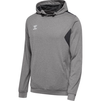 hummel Sportowa bluza z kapturem hmlAUTHENTIC PL Hoodie (z kieszeniami na zamek błyskawiczny) szara Mężczyźni