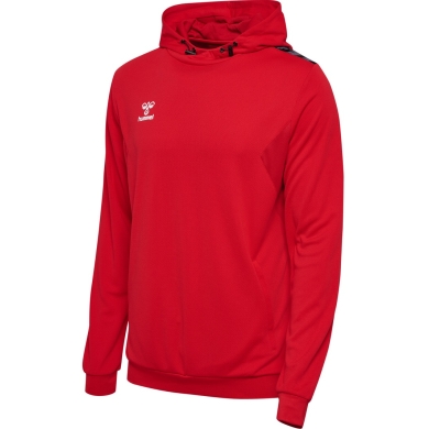 hummel Sportowa bluza z kapturem hmlAUTHENTIC PL Hoodie (z kieszeniami na zamek błyskawiczny) czerwony Mężczyźni