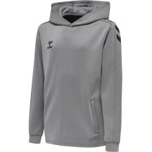 hummel Sportowa bluza z kapturem hmlCORE XK Poly Sweat Hoodie (materiał poliestrowy) z kapturem szara dziecięca